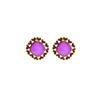 JESSICA®/MD Gold Square Framed Lavender Milky Stone Earrings