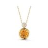 Citrine and Diamond Necklace 14-kt Yellow Gold