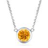 5mm Round Citrine Necklace 14-kt White Gold