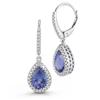 Pear Shape Tanzanite & Diamond Earrings