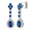 Blue Sapphire & Diamond Earrings14-kt White Gold