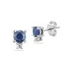 Blue Sapphire and Diamond Earrings 14-kt White Gold