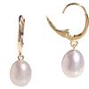 8 - 9 mm White Cultured Freshwater Pearl Drop Earrings