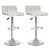 CorLiving Low Back Adjustable Bar Stool (B-617-UPD) - White - Set of 2