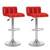 CorLiving Low Back Adjustable Bar Stool (B-657-UPD) - Red - Set of 2