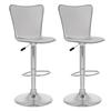 CorLiving Tall Curved Back Adjustable Bar Stool (B-217-UPD) - White - Set of 2