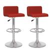 CorLiving Low Back Adjustable Bar Stool (B-357-UPD) - Red - Set of 2