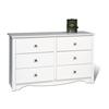 Prepac Monterey 6-Drawer Dresser (WDC-4829) - White
