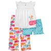 Carter's® Girls 3 Piece Polyester Sleepwear Set