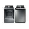Samsung® 5.2 cu. Ft. HE Top-Load Washer & 7.3 cu. Ft. Gas Dryer - Stainless Platinum