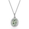 Green Quartz & Diamond Necklace 14-kt White Gold