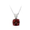 Garnet Solitaire Pendant 14-kt White Gold