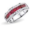 Princess Cut Ruby and Diamond Ring