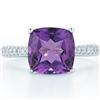 Cushion Amethyst & Diamond Ring