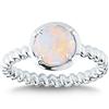 Round Opal Ring 14-kt White Gold