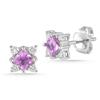 Pink Sapphire and Diamond Earrings 14-kt White Gold