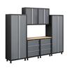 NewAge Products NewAge Products Bold Series 7 Piece Welded Cabinet Set Black Frame and Grey Doors