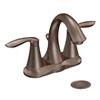 Moen Eva 2 Handle 4 Inch Centreset Lavatory Faucet With Drain Assembly - Oil Rubbed Bronze