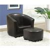 Monarch Specialties Dark Brown Leather-Look Juvenile Chair / Ottoman 2Pcs Set