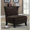 Monarch Specialties Brown Swirl Fabric Accent Chair