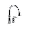 Delta Victorian Single Handle Pull-Down Sprayer Kitchen Faucet in Chrome featuring MagnaTit...