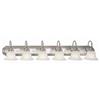 Illumine Providence 6 Light Brushed Nickel and Chrome Incandescent Bath Vanity with White Alabaster...