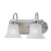 Illumine Providence 2 Light Brushed Nickel Incandescent Bath Vanity with White Alabaster Glass