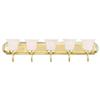 Illumine Providence 5 Light Bright Brass Incandescent Bath Vanity with White Alabaster Glass