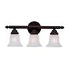 Illumine Providence 3 Light Bronze Incandescent Bath Vanity with White Alabaster Glass