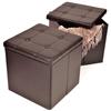 Bruno Bonded Leather Folding Ottoman 2-pack by FHE™