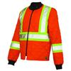 Work King Quilted Safety Jacket With Stripes Fluorescent Orange Large
