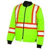 Work King Quilted Safety Jacket With Stripes Yellow/Green Medium