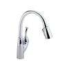 Delta Allora Single Handle Pull-Down Sprayer Kitchen Faucet in Chrome featuring MagnaTite Docking