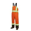 Work King Hi-Vis Lined Bib Overall With Safety Stripes Fluorescent Orange Small