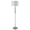 Illumine 1 Light Floor Lamp Steel Finish White Fabric Shade