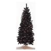 INSTYLE HOLIDAY 6.5' 200 Clear Lights Black Flocked Tinsel Prelit Christmas Tree
