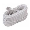 RCA 7.6M/25' White 2 Plug 4 Conductor Modular Phone Cord