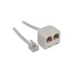 OMEGA 8M/26.2' White 2 Plug 4 Conductor Coil Phone Cord