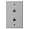 RCA White Dual Phone Wall Plate