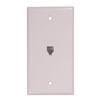 RCA 6 Conductor White Modular Phone Wall Plate, with Jack