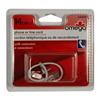 OMEGA 14cm White 2 Plug 4 Conductor Phone Cord