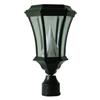 GAMASONIC 15" Black Victorian Solar Lamp, with 3" Fitter Mount