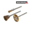 BENCHMARK 3 Piece 1/8" Shaft Miniature Wire Wheel Set