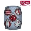 INSTYLE HOLIDAY 5 Pack 57MM Forever Festive Theme Red Glass Ball Ornament