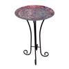 OUTDOOZIE 16" Red Mosiac Glass Birdbath