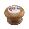 1-3/8" Ceramic/Wood Flower Cabinet Knob