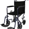 1med Aluminum Transport Chair (Dark Blue) and 1med Offset Grip Cane (Black)