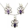 Sterling silver "Whimzy" pendant and earring "Butterfly" set with Amethyst cz stones