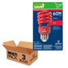 13Watt Red CFL, 60W Equivalent, 3 Pack