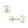 Miadora 6-6.5 mm Freshwater Pink Pearl Earrings in 10 K Yellow Gold